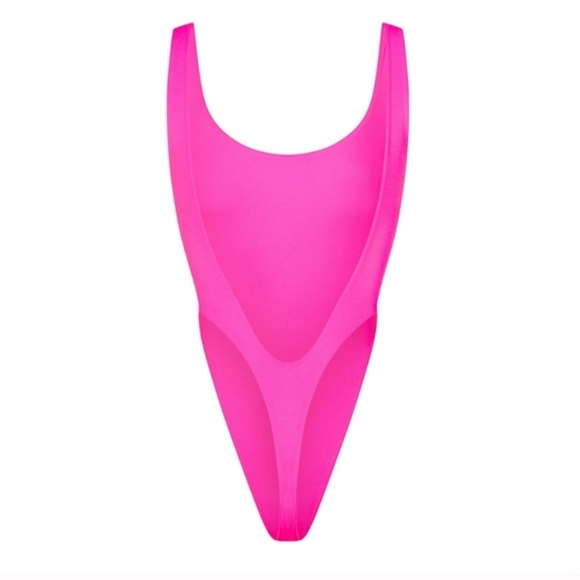 Fits Everybody High Cut Bodysuit in Neon Pink NWT - Picture 11 of 12